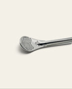 Boldo stainless steel straight mate bombilla straw featuring a shovel-style filter for easy cleaning