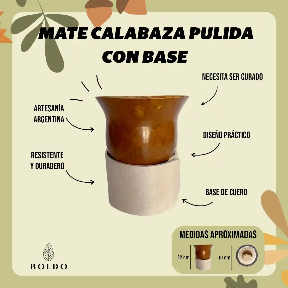 Infografía mate de calabaza pulida con base