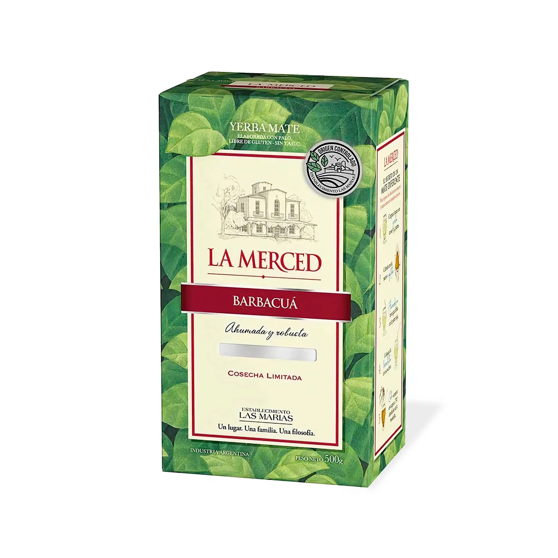 Paquete de yerba mate La Merced Barbacuá 500gr. 