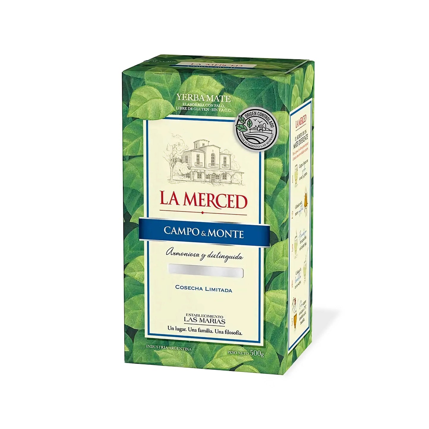 Paquete de yerba mate La Merced Campo y Monte 500gr. 