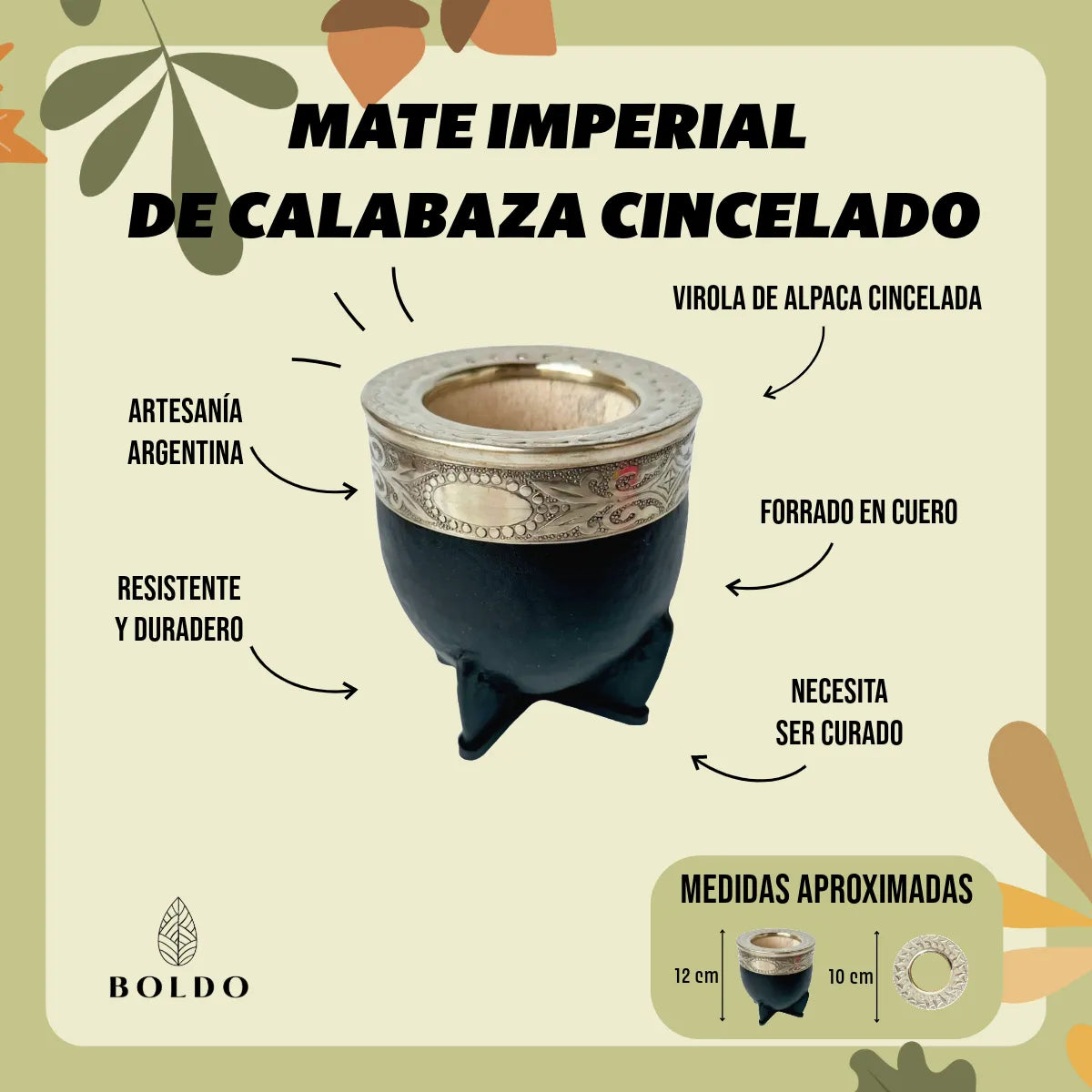 Infografía mate imperial de calabaza cincelado